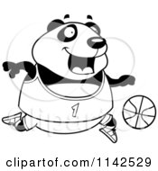 Poster, Art Print Of Black And White Chubby Panda Playing Basketball