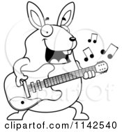 Poster, Art Print Of Black And White Chubby Rabbit Guitarist