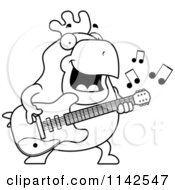 Poster, Art Print Of Black And White Chubby Rooster Guitarist