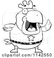 Poster, Art Print Of Black And White Chubby Super Rooster Waving