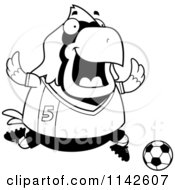 Poster, Art Print Of Black And White Chubby Cardinal Playing Soccer