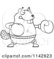 Poster, Art Print Of Black And White Chubby Beaver Boxing