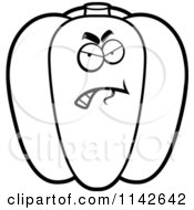 Poster, Art Print Of Black And White Angry Bell Pepper Character