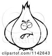 Poster, Art Print Of Black And White Angry Garlic Character