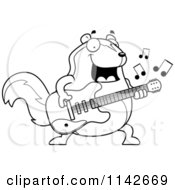 Poster, Art Print Of Black And White Chubby Skunk Guitarist