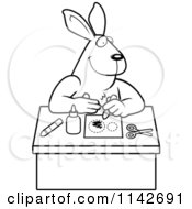 Poster, Art Print Of Black And White Arts And Crafts Rabbit