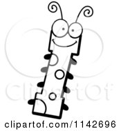 Cartoon Clipart Of A Black And White Letter I Bug Vector Outlined Coloring Page