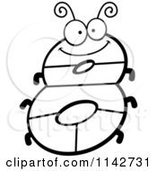 Cartoon Clipart Of A Black And White Bug Number 8 Vector Outlined Coloring Page