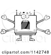 Black And White Scared Box Robot