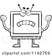 Poster, Art Print Of Black And White Mad Screen Robot