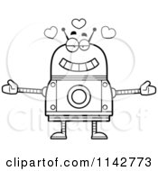 Poster, Art Print Of Black And White Loving Robot