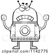 Poster, Art Print Of Black And White Mad Robot
