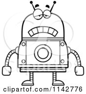 Poster, Art Print Of Black And White Sad Robot