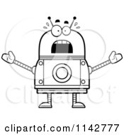 Poster, Art Print Of Black And White Scared Robot