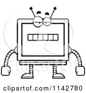 Poster, Art Print Of Black And White Bored Screen Robot