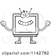 Poster, Art Print Of Black And White Evil Screen Robot