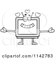 Poster, Art Print Of Black And White Loving Screen Robot