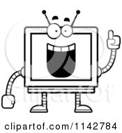 Poster, Art Print Of Black And White Smart Screen Robot