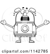 Poster, Art Print Of Black And White Scared Dog Robot