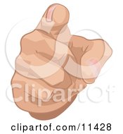 Human Hand Pointing The Blame Clipart Illustration by AtStockIllustration