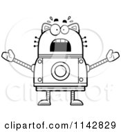 Black And White Scared Robot Cat