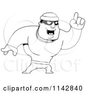 Poster, Art Print Of Black And White Male Robber Pointing Up