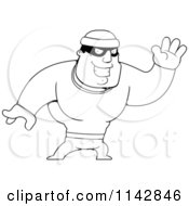 Poster, Art Print Of Black And White Waving Male Robber