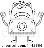 Poster, Art Print Of Black And White Mad Robot Cat