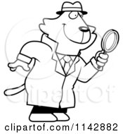 Poster, Art Print Of Black And White Cat Detective Using A Magnifying Glass