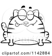 Poster, Art Print Of Black And White Chubby Drunk Tabby Cat