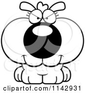 Cartoon Clipart Of A Black And White Sly Dog Vector Outlined Coloring Page