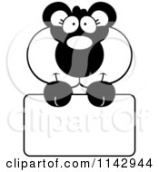 Poster, Art Print Of Black And White Cute Panda Holding A Sign