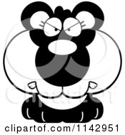 Poster, Art Print Of Black And White Cute Mad Panda