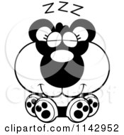 Poster, Art Print Of Black And White Cute Sleeping Panda