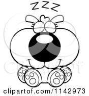 Poster, Art Print Of Black And White Cute Dog Sleeping