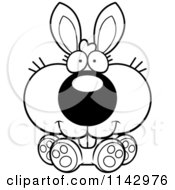 Poster, Art Print Of Black And White Cute Bunny Sitting