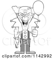 Poster, Art Print Of Black And White Demonic Clown Holding A Balloon