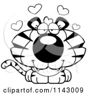 Poster, Art Print Of Black And White Cute Loving Tiger