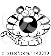 Poster, Art Print Of Black And White Cute Mad Tiger