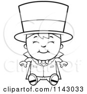 Poster, Art Print Of Black And White Happy Magician Boy Sitting
