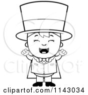 Poster, Art Print Of Black And White Happy Magician Boy Cheering