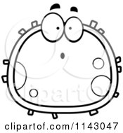 Cartoon Clipart Of A Black And White Surprised Blood Cell Vector Outlined Coloring Page by Cory Thoman