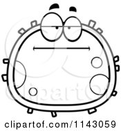 Cartoon Clipart Of A Black And White Bored Blood Cell Vector Outlined Coloring Page by Cory Thoman