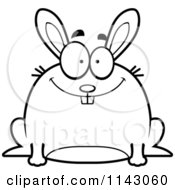 Poster, Art Print Of Black And White Chubby Smiling Rabbit