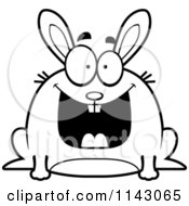 Poster, Art Print Of Black And White Chubby Grinning Rabbit