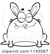 Poster, Art Print Of Black And White Chubby Drunk Rabbit