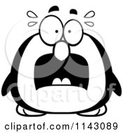 Poster, Art Print Of Black And White Chubby Scared Penguin