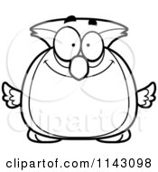 Poster, Art Print Of Black And White Chubby Smiling Owl