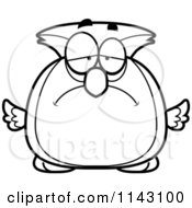 Poster, Art Print Of Black And White Chubby Sad Owl