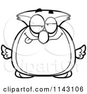 Poster, Art Print Of Black And White Chubby Drunk Owl